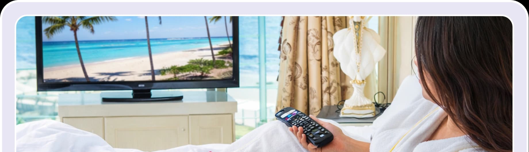 Guest streaming favorite content from phone to in-room TV