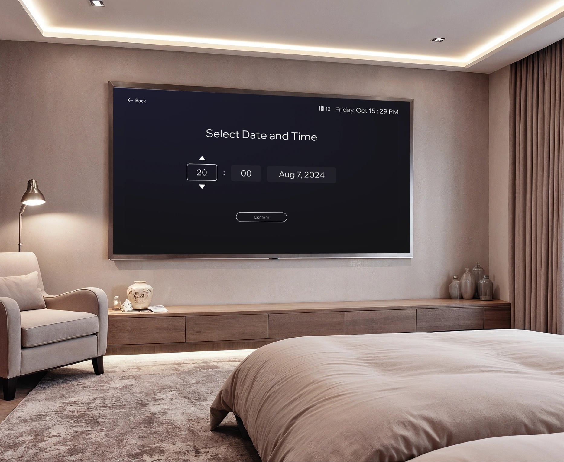 Alarm on an in-room Interactive TV