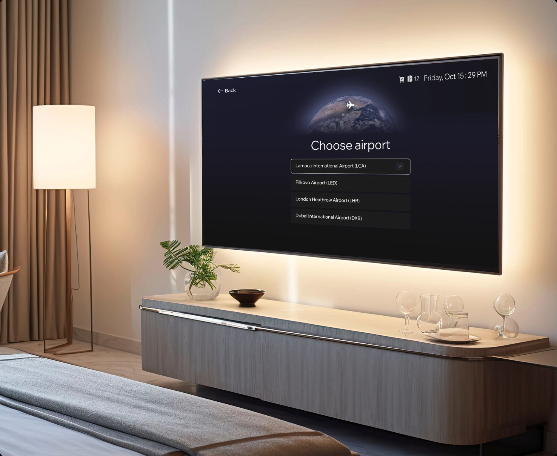Flight Information on an in-room Interactive TV